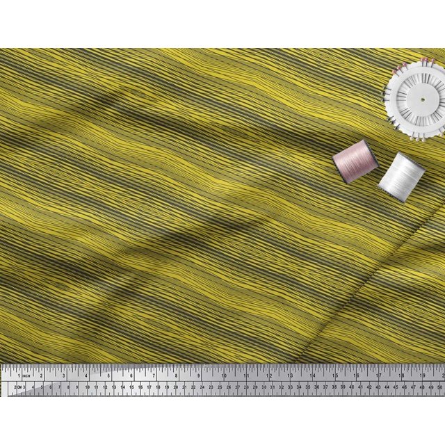 Soimoi Georgette Viscose Fabric Horizontal Stripe Print Fabric by The Yard 42 Inch Wide