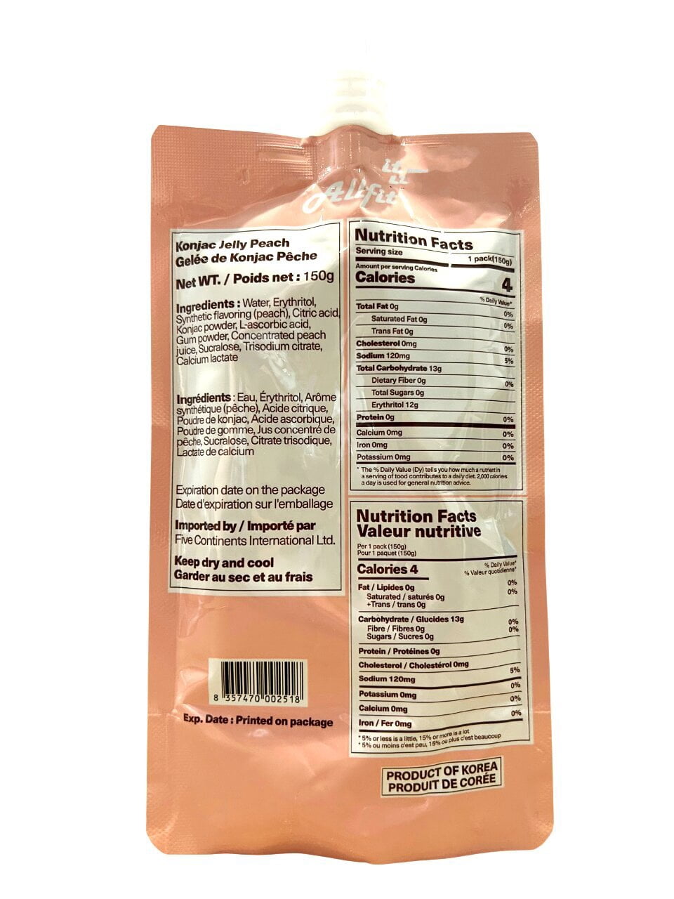 Allfit Konjac Jelly Peach
