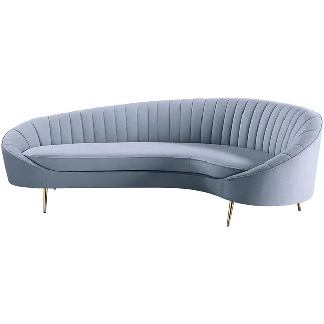 ACME Ballard Velours Rembourré Canapé en Gris Clair