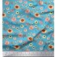 thumbnail image 1 of Soimoi Polyester Crepe Fabric Leaves,Bird & Anemone Floral Print Fabric by The Yard 52 Inch Wide, 1 of 3