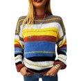 thumbnail image 4 of Fridja Women's Autumn And Winter Long Sleeve Color Contrast Splicing Tops, 4 of 5