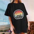 thumbnail image 2 of RKSTN T-Shirts Graphiques pour Femmes à Manches Courtes Chemises d'Été de Plage Imprimées Décontractées Amples Grande Taille Couleur Unie Chandail Blouse Hauts, 2 of 7