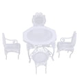 thumbnail image 2 of Tachiuwa 1/12 Maison de Poupée Miniature Meubles Blanc Table Octogonale Chaises Ensemble de Modèles Salon, 2 of 9