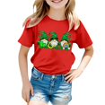 thumbnail image 4 of PMVFHDE Hauts d'Été pour Filles T-Shirts Mignons pour Filles Hauts Courts pour Filles Hauts de Sortie pour Filles T-Shirt à Manches Courtes Col Rond d'Été Coupe Décontractée Chemises Basiques Rouge, 4-5 Ans, 4 of 4