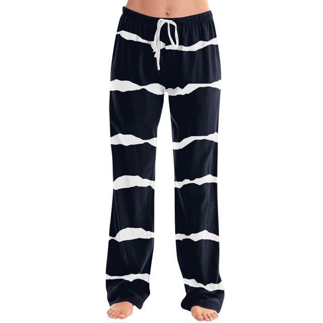 fatyb Lounge Pants for Women Printed Pajama Pants with Drawstring Womens Comfortable Wide Leg Pants