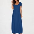 thumbnail image 2 of fatyb Robes Maxi pour Femmes Col Rond Manches Courtes Robes Décontractées Robes T-Shirt Amples pour Femmes P-5TG, 2 of 6