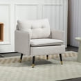 thumbnail image 2 of HOMCOM Accent Chair with Tufted Back Cushion and Steel Legs for Living Room, 2 of 10