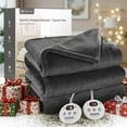 thumbnail image 2 of MARNUR Electric Heated Blanket Queen Size 84''x90'', Fast Heating with Dual Controllers, 10 Heating Levels, 10H Timers, Preheat Function - Gray, 2 of 14