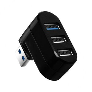 Bunblic 2x 3 Ports USB Hub Extension 2x USB 2.0 1x USB 3.0 Multi USB Hub Splitter Rotatable Hub