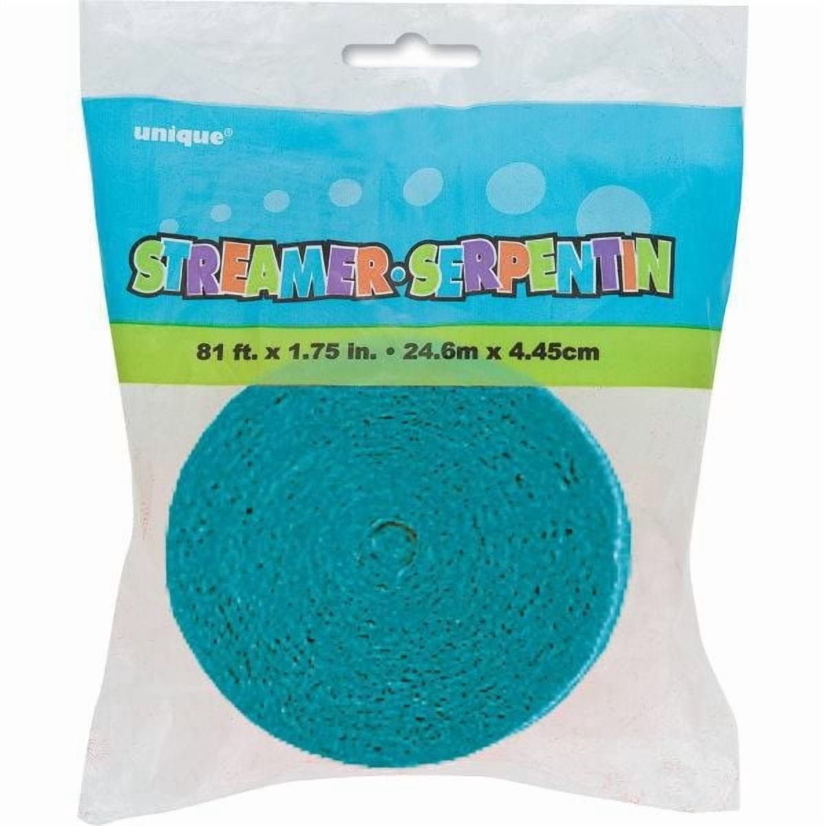 Serpentin en crêpe bleu sarcelle, 81 pieds