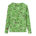 thumbnail image 4 of Pompotops Femmes Dames Col Rond Hauts Amples Décontractés T-Shirts Imprimés Blouse à Manches Longues en Solde, 4 of 5