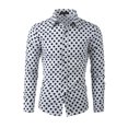 thumbnail image 1 of INSPIRE CHIC Men's Shirt Polka Dots Pattern Point Collar Long Sleeve Button Down Shirt 42 White, 1 of 7