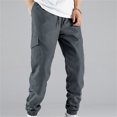 thumbnail image 1 of DPTALR Men's Drawstring Elastic Waist Solid Color Casual Length Pants, 1 of 9