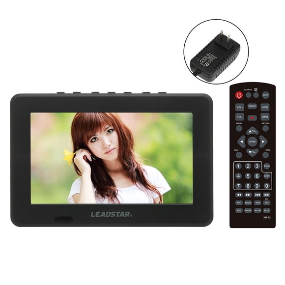 LEADSTAR Mini Téléviseur Numérique Analogique ATSC 7 Pouces Résolution 800x600 Lecteur Vidéo Portable Prise en Charge PVR USB Carte TF Batterie 800mah