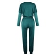 thumbnail image 5 of Mrat Linen Outfits for Women 2 Piece Set 2 Piece Jogging Sets Solid Polyester Long Sleeve Sweatsuits Sets Two Piece Track Suits Drawstring High Waist Pants Set Comfy Outfits N-Mint Green M, 5 of 5