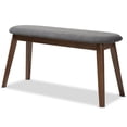 thumbnail image 1 of Baxton Studio Easton Upholstered Bench in Dark Gray and Walnut Brown, 1 of 8