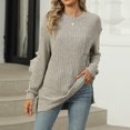 thumbnail image 2 of yoeyez Tunique en Tricot pour Femmes, Chandails à Manches Torsadées Patchwork, Col Ras du Cou Raglan, Chemises à Manches Longues, Hauts de Mode d'Automne 2024, Beige, M, 2 of 6