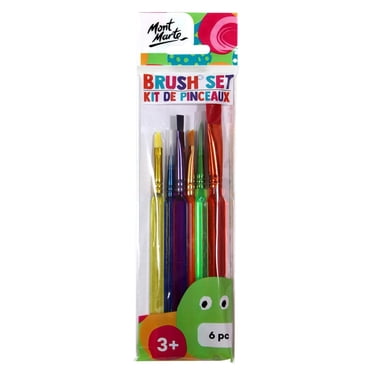 MONT MARTE Colourful Brush Set with Tri-Grip Handles for Kids (Ages 3+), 6 pcs