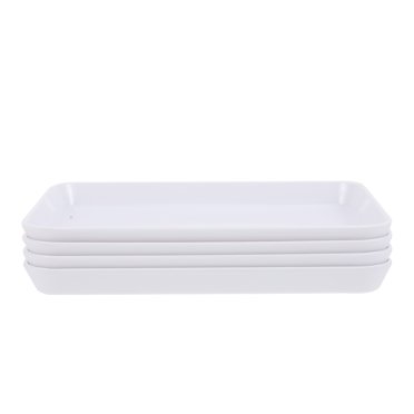 4 Pcs Assiettes Simples pour Desserts Assiettes de Service pour Mariage Festival Fête Collations (Blanc)