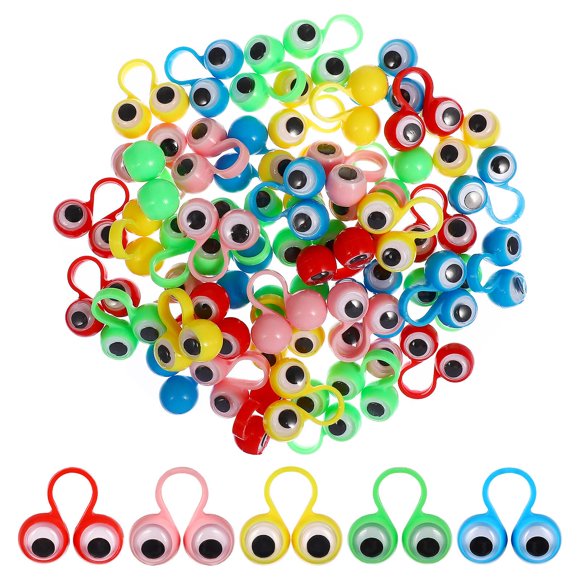50 Pcs Jouet de Doigt Éducatif Jouet de Doigt Intelligent Grands Yeux Anneau de Doigt Marionnettes Jeu de Doigt Amusant Jouet pour Enfants Cadeau pour Fête (Aléatoire C