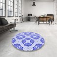 thumbnail image 4 of Ahgly Tapis d'Intérieur Lavable en Machine Carré Transitionnel Bleu Ciel, 5 Pieds Carré, 4 of 7