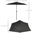 thumbnail image 3 of Outsunny Parasol Demi-Rond de 9 Pi, Parasol de Balcon Extérieur, Noir, 3 of 10