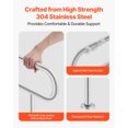 thumbnail image 3 of VEVOR Toilet Safety Rail with Leg 31.5 In 300lb Load Capacity Stainless Steel Grab Bar, 3 of 9