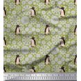 thumbnail image 1 of Soimoi Poly Georgette Fabric Floral & Penguin Ocean Print Fabric by The Yard 42 Inch Wide, 1 of 3
