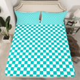 thumbnail image 2 of Erosebridal Checkered Gingham Sheet Set Twin, Rectangle Geometry Bedding Sets Twin Size, Teens, 3pcs, 2 of 7