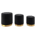 thumbnail image 1 of 3pc Velvet Storage Ottoman Set, Black, 1 of 7