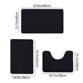 thumbnail image 3 of Fridja 3pcs Bathroom Rugs Bath Mat Toilet Mats Soft Comfortable Non-Slip Bathroom Rug Set Bath Mats for Bathroom Machine Washable Bath Mat Bathroom Rug Sets, Black, 3 of 5
