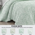 thumbnail image 4 of Mainstays Botanical Floral Stitched Quilt, King, Light Green, Reversible Lightweight Bedding, 4 of 4
