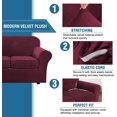 thumbnail image 3 of Rich Velvet Stretch 2 Piece Chair Cover Chair Slipcover Sofa Cover Furniture Protector Couch Soft with Elastic Bottom Chair Couch Cover with Arms Width Up to 49 Inch, 3 of 7