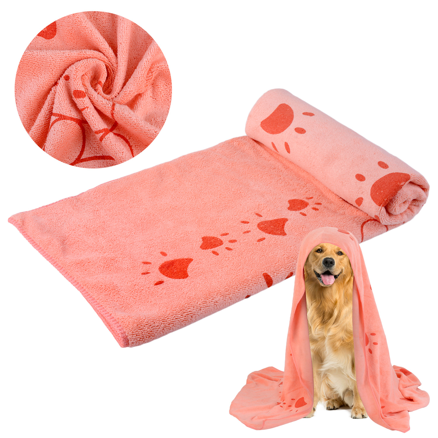 Pet Towel Paw Design Ultra-absorbent Multi-purpose Dog Towel Dog Bath Towel