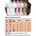 thumbnail image 2 of MAWCLOS T-Shirts pour Hommes Manches Courtes Hauts d'Été Polo Rayé Décontracté Plage Col à Revers Tee Rose m, 2 of 2