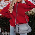 thumbnail image 4 of Pulls Tricotés pour Femmes Pulls Unis Col Rond Pull à Manches Longues, 4 of 5