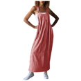 thumbnail image 1 of TrendOFT Combinaisons pour Femmes Décontractées d'Été Mode Amples Tendance à Encolure Carrée Sans Manches à Bretelles Combinaisons pour Femmes une Pièce Salopettes Rouge TTG, 1 of 5