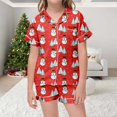 thumbnail image 2 of WEAIXIMIUNG Kids' Christmas Classic Print Button Down Collar Short Sleeve Top & Shorts Pajama Set 2-3 Years, 2 of 6