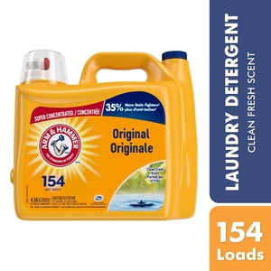 Arm & Hammer Détergent de blanchisserie liquide fraîchement parfumé, 154 Charges, 4.55 L