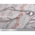 thumbnail image 3 of Soimoi Georgette Viscose Fabric Bird,Cage & Floral Artistic Print Fabric by The Yard 42 Inch Wide, 3 of 3