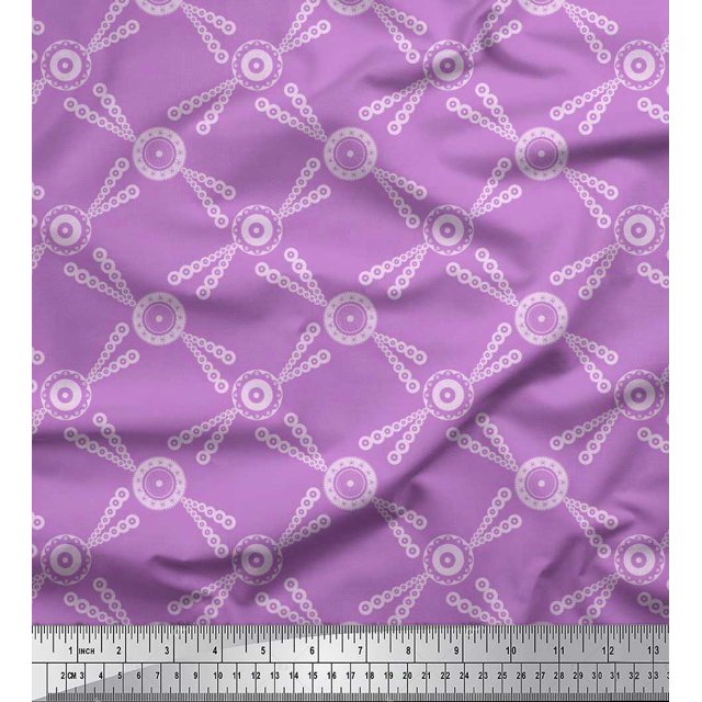 Soimoi Rayon Fabric Dots & Circle Geometric Print Fabric by the Yard 56 Inch Wide