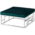 thumbnail image 1 of Best Master Furniture 36" Square Modern Velvet Fabric Accent Ottoman in Green, 1 of 1