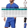 thumbnail image 3 of JDQJBZ Mens 2 Piece Loungewear Set Breathable V Neck Short Sleeve Shirt and Elastic Shorts, 3 of 5
