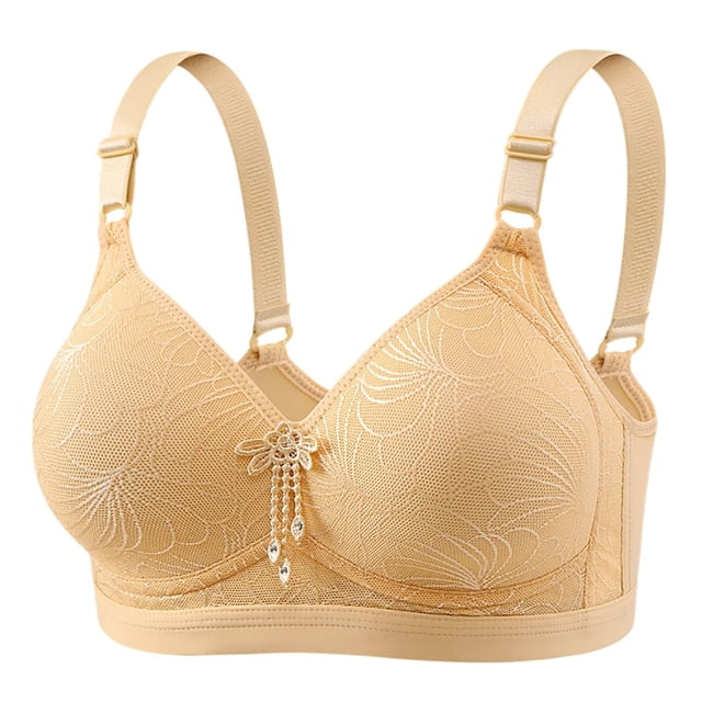 Bra For Women Front Buckle Underwear Full Coverage Padded Wireless Plus Size Thin Stretchable Tank Top Bra
