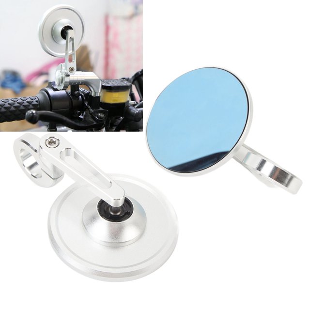 Motorcycle Round Bar End Mirrors Anti Blue Mirror For M8 M10 Mirror Holders