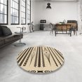 thumbnail image 4 of Ahgly Company Tapis d'Intérieur Lavable en Machine Carré Transitionnel Kaki Or, 5 Pieds Carré, 4 of 7