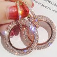 thumbnail image 3 of TopLLC Boucles d'Oreilles pour Femmes Mode Luxe Boucles d'Oreilles à Diamant Rond Boucles d'Oreilles à Strass Pailletées pour Femmes, Créoles en Diamant pour Femmes Cadeaux Bijoux, 3 of 3