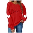 thumbnail image 1 of Printemps TIMIFIS Valentines Day Cadeaux pour Elle Chandail Cœur pour Femmes Mode Mignon Imprimé Amour Chandails à Col Rond Décontractés Manches Longues Tenues de Printemps Automne - Printemps/été, 1 of 3