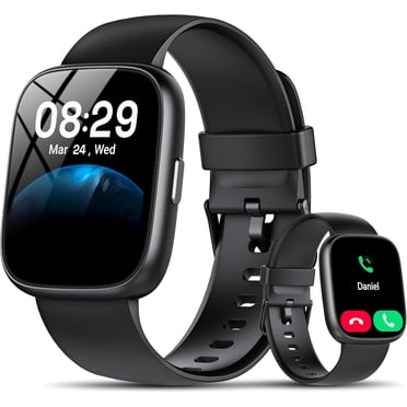 Smart Watch Fits for Android and iPhone, Smartwatch for Women Men with Alexa Built-in, 1.83" HD Touchscreen Fitness Tracker 120 plus Sports Mode, Smart Watch with Bluetooth Call, IP68, for Gift Black