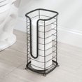 thumbnail image 2 of Decorative Metal Free Standing Toilet Paper Holder Stand with Storage for 3 Rolls of Toilet Tissue - for Bathroom/Powder Room - Holds Mega Rolls - Satin, 2 of 7